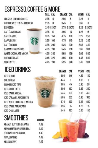 Starbucks's Drive Tru Menu 1