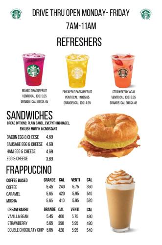 Starbucks's Drive Tru Menu 2